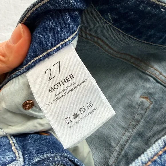 Mother Denim High-Waisted Straight-Leg Jeans sz 27 The Rambler Sneak - Picture 7 of 12